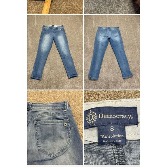 Democracy womens Ab Solution skinny jeans sz 8 9” rise blue jeans stretch denim - Picture 1 of 12